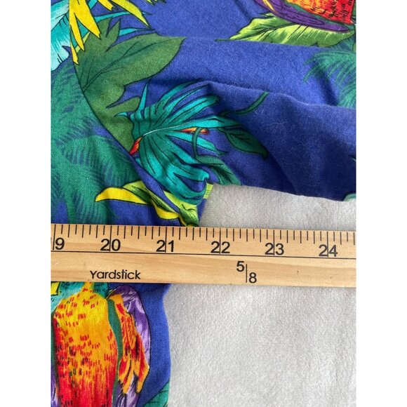RJC, Ltd Mens Hawaiian Parrot Print Button-Up Shirt L Cotton Made In Hawaii USA - Picture 3 of 9